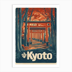 Aihrgdesign A Vintage Travel Poster Of Kyoto 3 Art Print