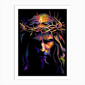 Love And Faith Jesus Christ Wpap Pop Art Style Art Print