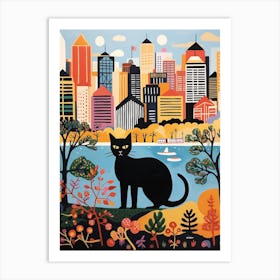 Sydney, Australia Skyline With A Cat 0 Art Print