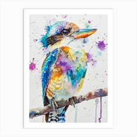 Kookaburra Colourful Watercolour 4 Art Print