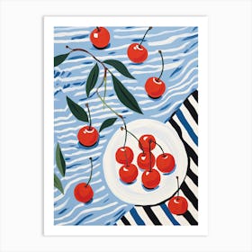 Cherries Fruit Summer Illustration 2 Art Print