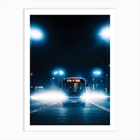 Bus Gasoline Urban Move Background Black Modern Europa Car Twilight Light Lamp Life Obs (7) Art Print