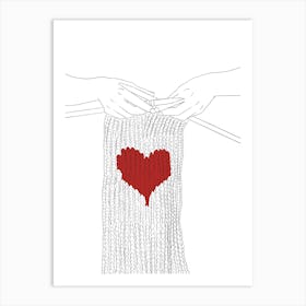 Knitting Love Art Print