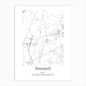 Neerpelt,Belgium Minimalist Map Art Print