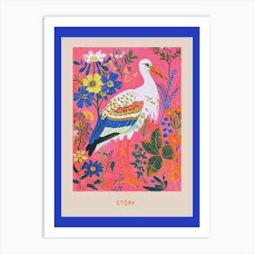 Spring Birds Poster Stork 1 Art Print