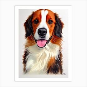 Nederlandse Kooikerhondje 4 Watercolour Dog Art Print