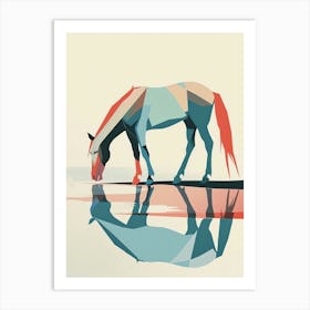 Horse In Water Art Print