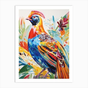 Colourful Bird Painting Pheasant 1 Art Print