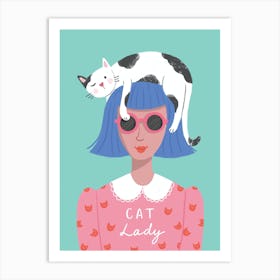 Cat Lady Art Print