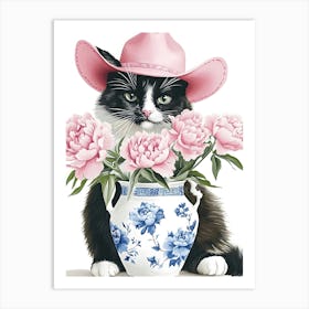 Cowgirl In Pink Hat Art Print