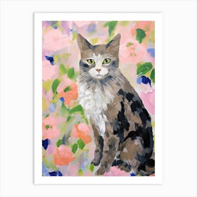 A Ragamuffin Cat Painting, Impressionist Painting 4 Art Print