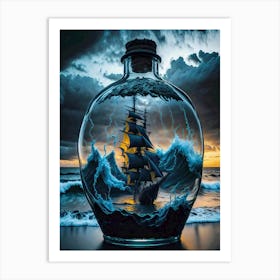 Boat in a bottle Art Print