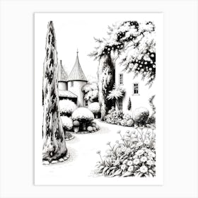 Black And White Drawing Art Print