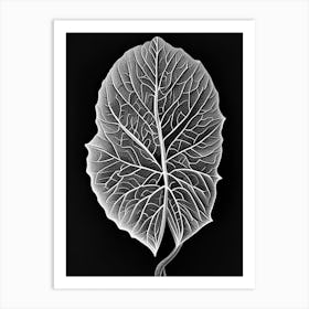 Redbud Leaf Linocut 1 Art Print