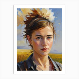 Girl In A Field Art Print