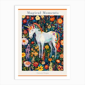 Floral Modern Fauvism Unicorn 3 Poster Art Print