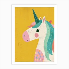Pastel Unicorn Storybook Style Illustration 2 Art Print