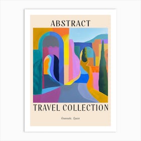 Abstract Travel Collection Poster Granada Spain 3 Art Print