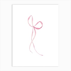 Coquette Pink Bow - 3 - White Art Print