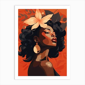 Black Woman With Flowers 3 Art Print