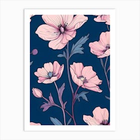 Pink Poppy Wallpaper Art Print