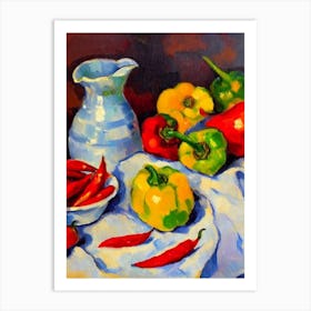 Thai Chili Pepper Cezanne Style vegetable Art Print