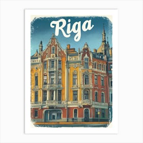 Aihrgdesign A Vintage Travel Poster Of Riga 3 Art Print