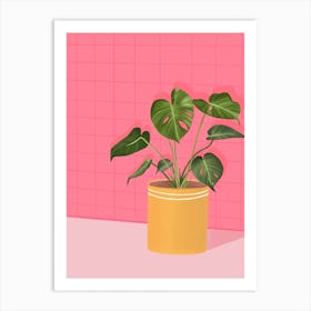 Pink Monstera Art Print