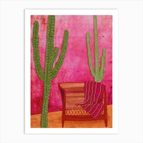 Cactus And Pink Wall Art Print