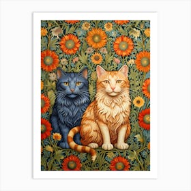 William Morris Two Cats In Flowers Art Print