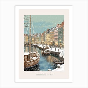 Vintage Winter Poster Copenhagen Denmark 5 Art Print