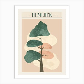 Hemlock Tree Minimal Japandi Illustration 2 Poster Art Print