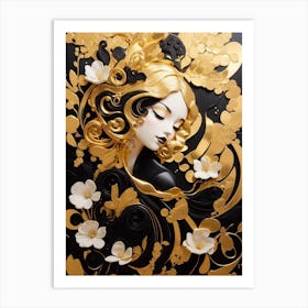 Gold And Black 1 Art Print