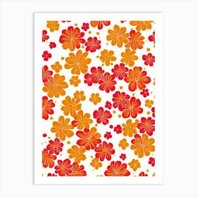 Honeysuckle Floral Print Retro Pattern2 Flower Art Print