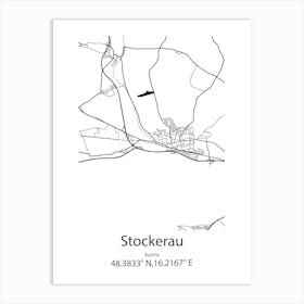 Stockerau,Austria Minimalist Map Art Print