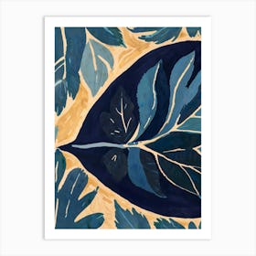 Blue Leaf 1 Art Print