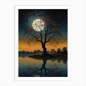 Moonlight Tree 1 Art Print