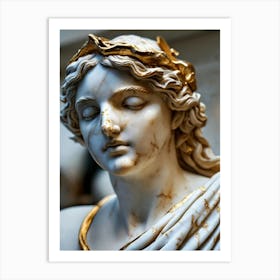 Antigua Estatua De Marmol Italiano Art Print