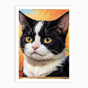 Cat With Yellow Eyes Art Print