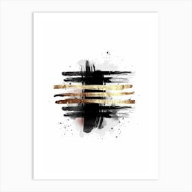 Abstract Black And Gold Painting 17 Art Print