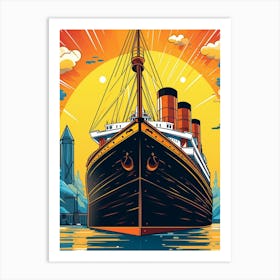 Titanic Ship Bow Illustration 5 Art Print