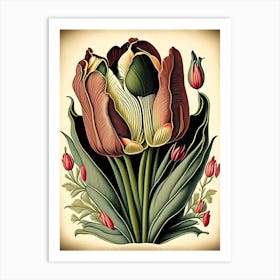 Tulip Wildflower Vintage Botanical Art Print