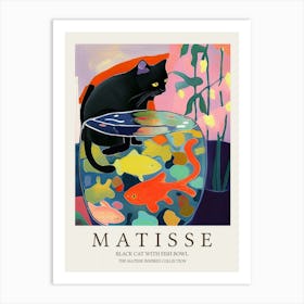 Black Cat And Fishbowl Matisse Inspired Art Print