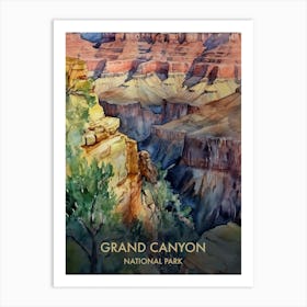 Grand Canyon National Park Watercolour 1 Art Print