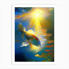 Hikari Utsurimono 1, Koi Fish Monet Style Classic Painting Art Print