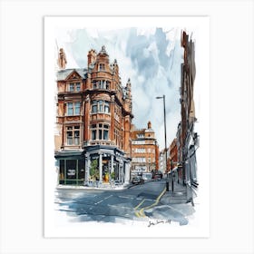 Westminster London Borough   Street Watercolour 2 Art Print