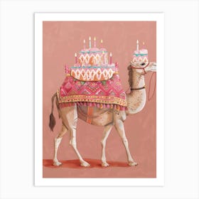 Camel With Birthday Cake Art Print