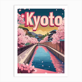 Aihrgdesign A 1970s Inspired Travel Poster For Kyoto Art Print