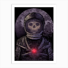 Astronaut Skull Art Print