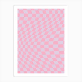 Checkerboard Twist Purple And Pink Art Print